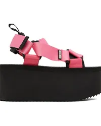 Moschino Pink & Black Wedge Sandals 62a