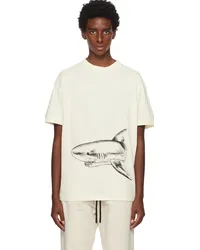 Palm Angels Off-White Broken Shark Classic T-Shirt Butter