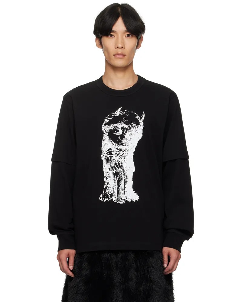 Sacai Black 'Where The Wild Things Are' Cotton T-shirt 001