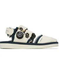 SUICOKE Navy & Off-White HAKU-ab Sandals Ivory