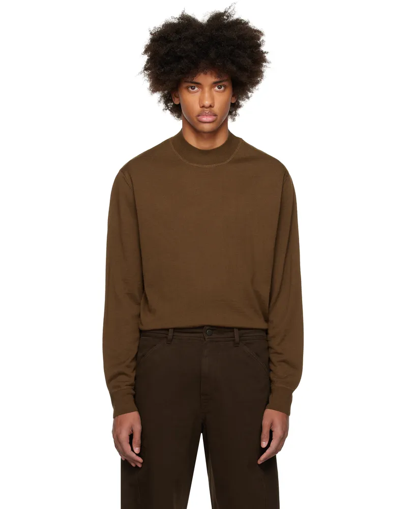 Christophe Lemaire Brown Mock Neck Sweater Br451