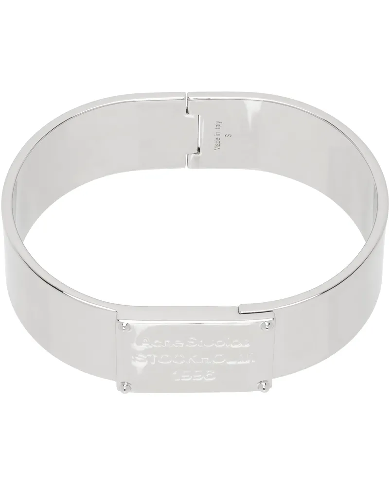 Acne Studios Silver Engraved Logo Bracelet Aae