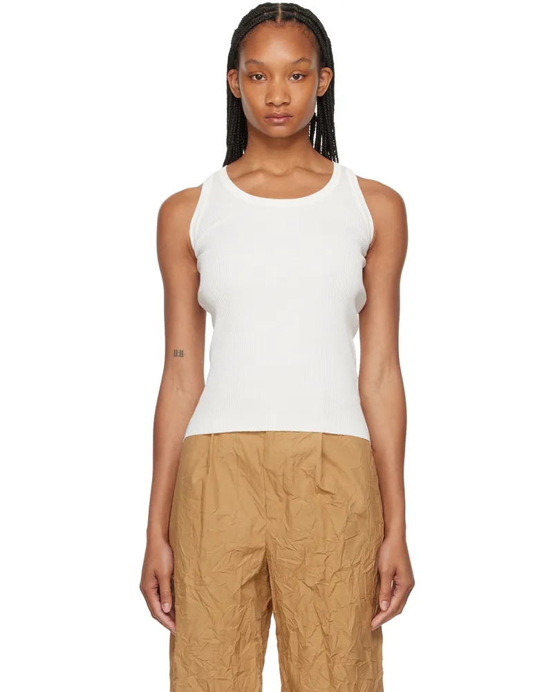 AURALEE White High Gauge Tank Top White