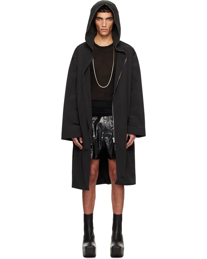 Rick Owens Black Hollywood Hooded Gimp Coat 09