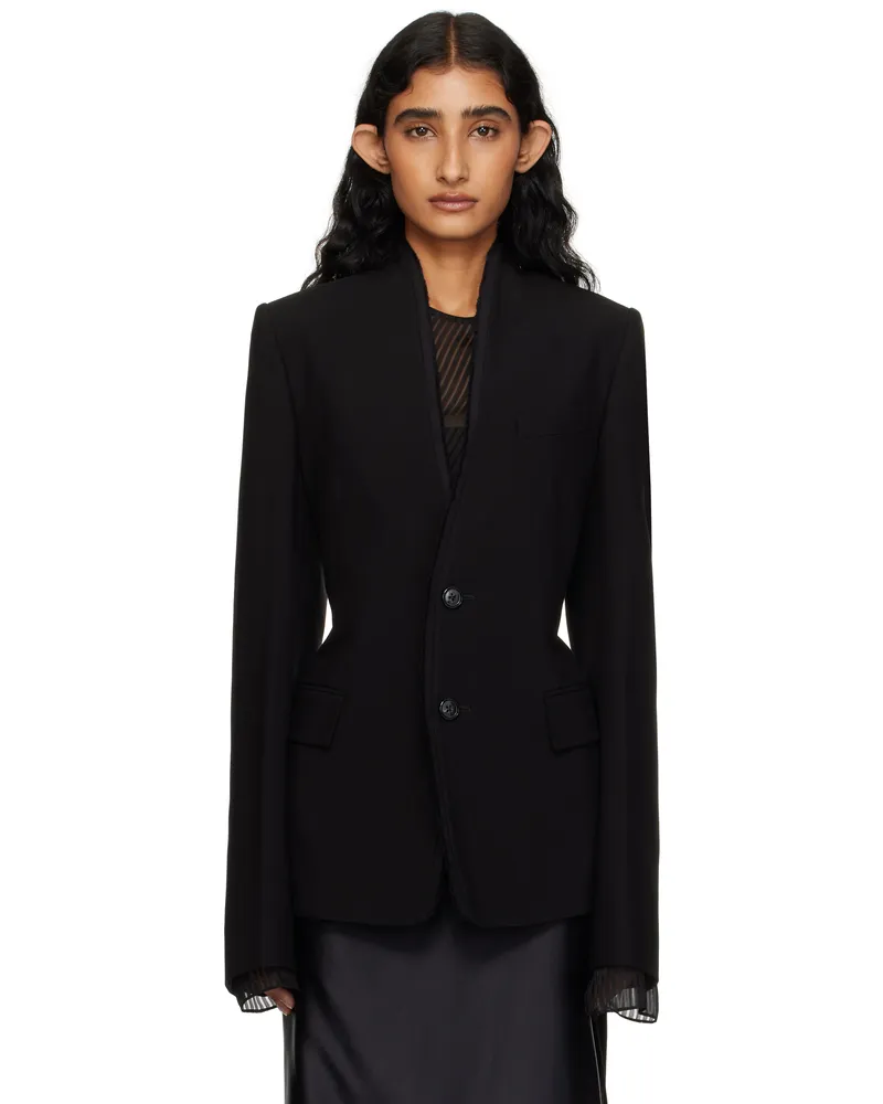 Ann Demeulemeester Black Sady Collarless Fitted Blazer 099