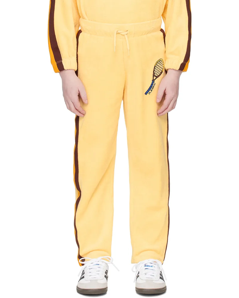 Mini Rodini Kids Yellow Tennis Embroidered Sweatpants Yellow
