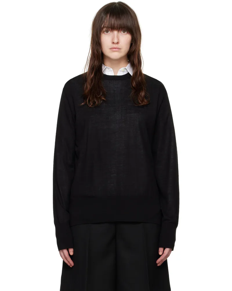 Totême Black Crewneck Sweater 001