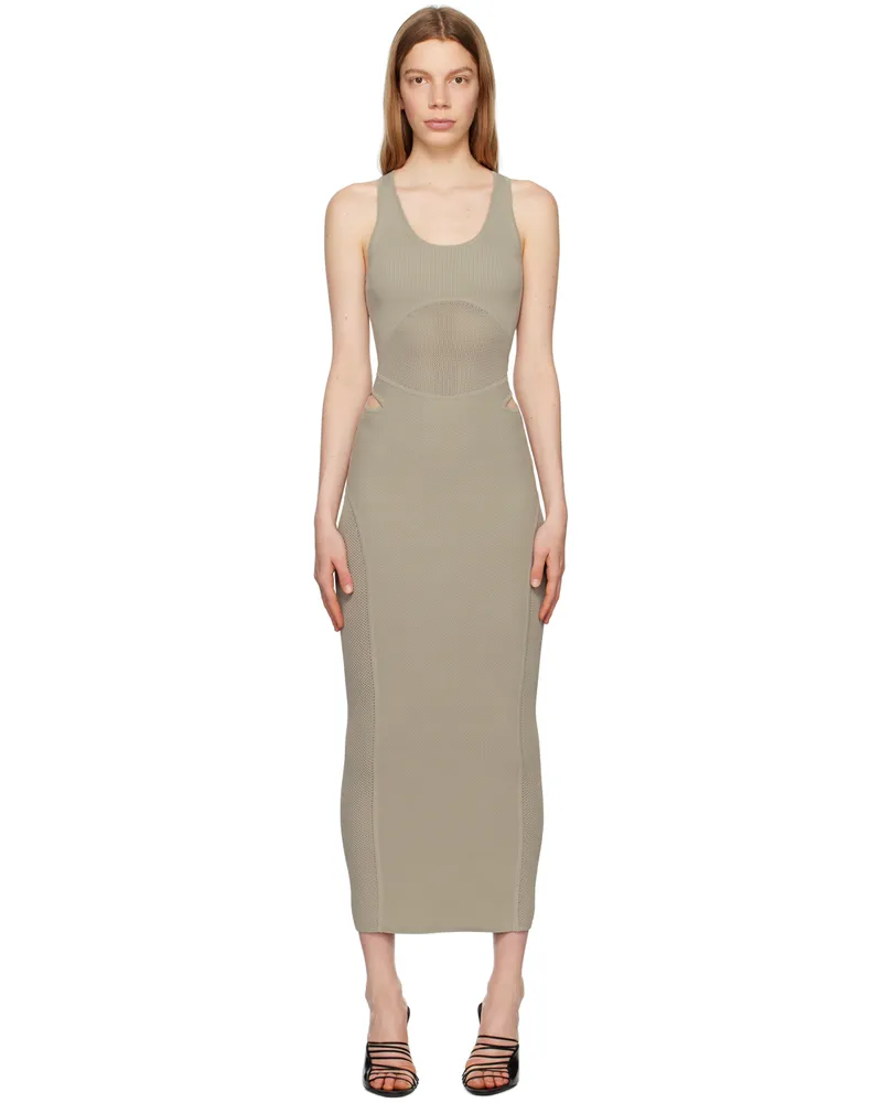 Dion Lee Taupe Sport Midi Dress Alloy
