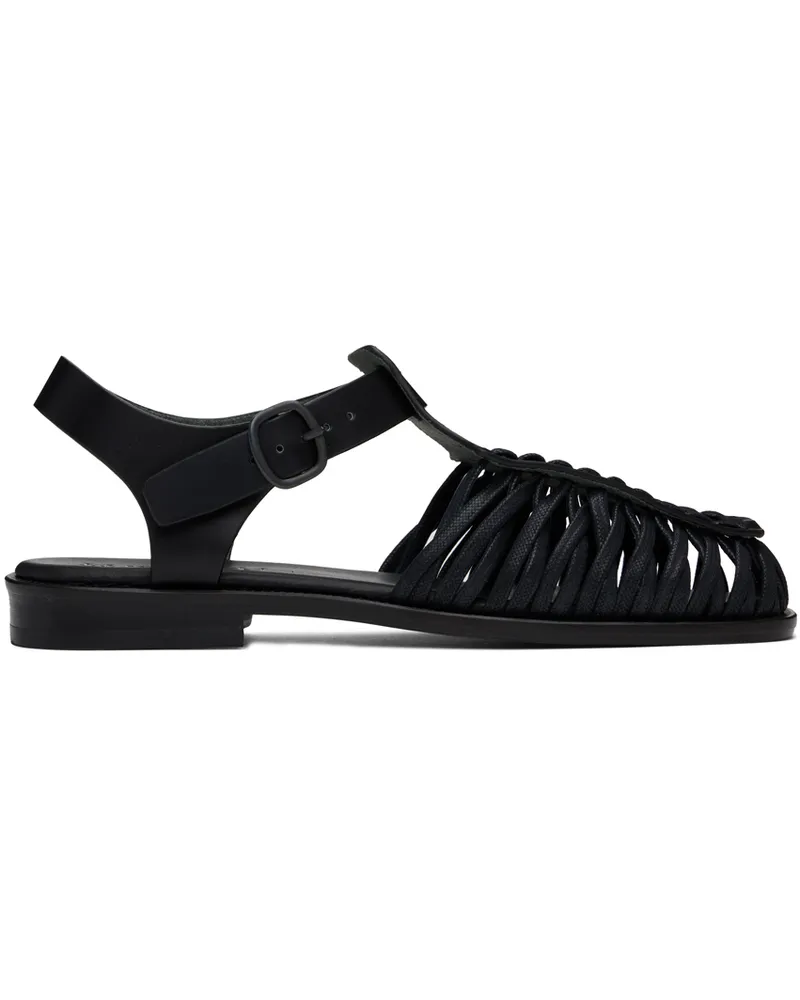 HEREU Black Alaro T-Bar Sandals Black