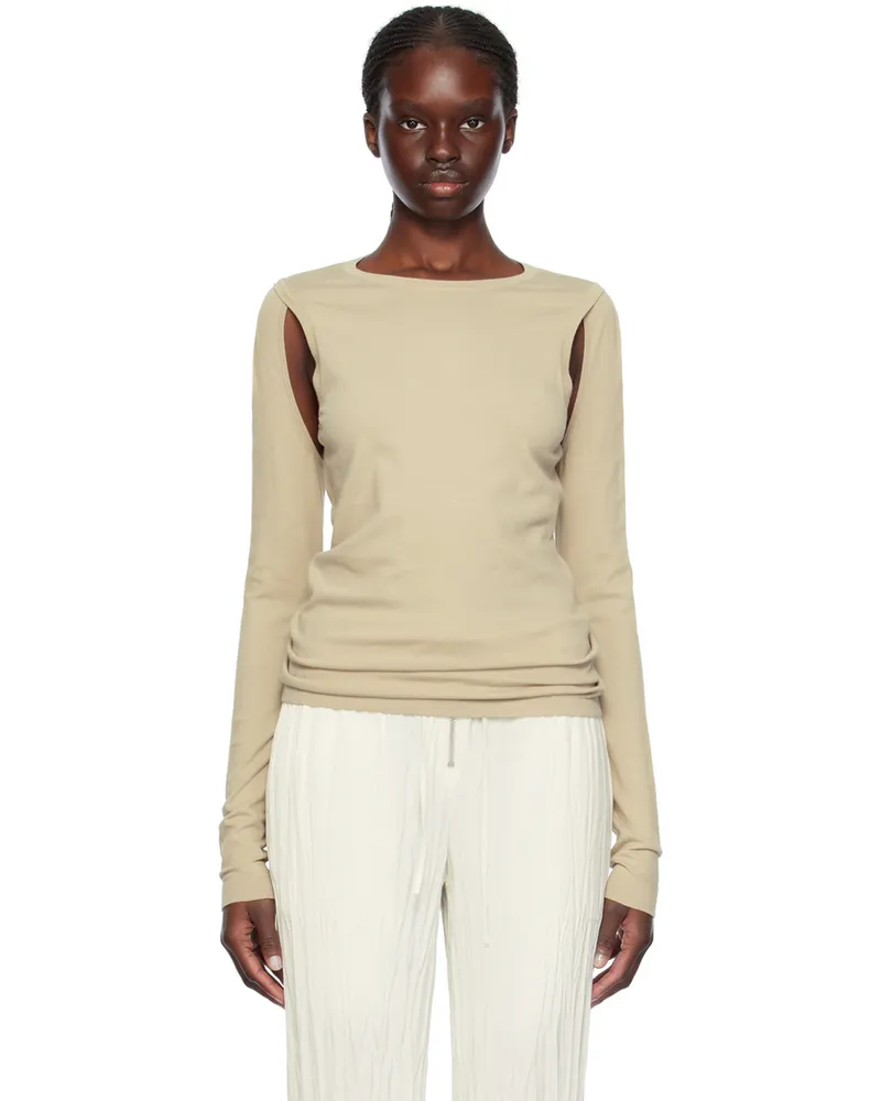 Helmut Lang Beige Cutout Sweater Sand