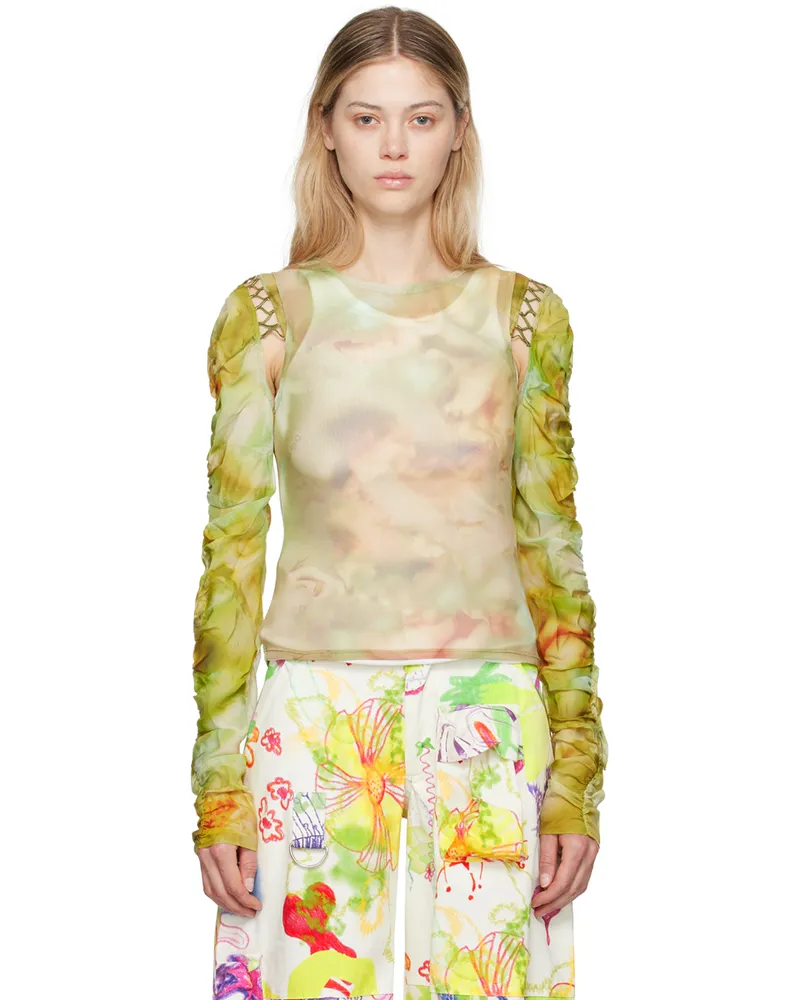 Collina Strada Green Cardio Delilah Blouse Sage