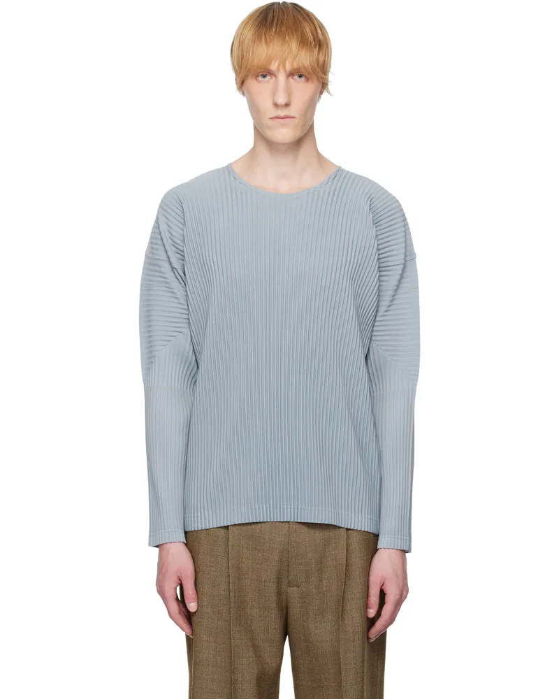 Issey Miyake Blue Color Pleats T-shirt 73-gray