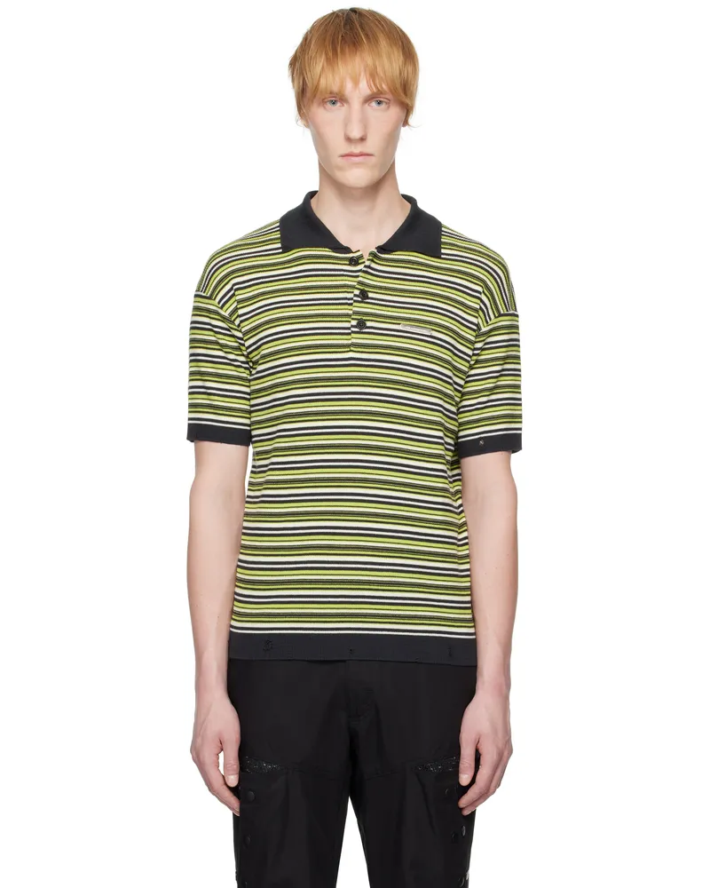 Andersson Bell Multicolor Stripe Polo Charcoal