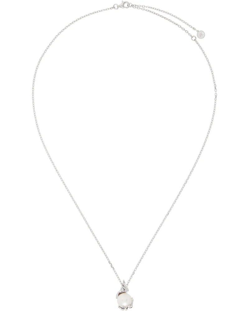 Alan Crocetti SSENSE Exclusive Silver Pearl In Heat Necklace Rhodium