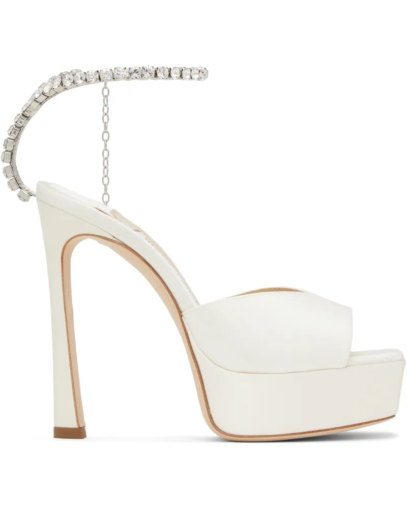 Jimmy Choo SSENSE Exclusive Off-White Saeda 125 Heeled Sandals Ivory