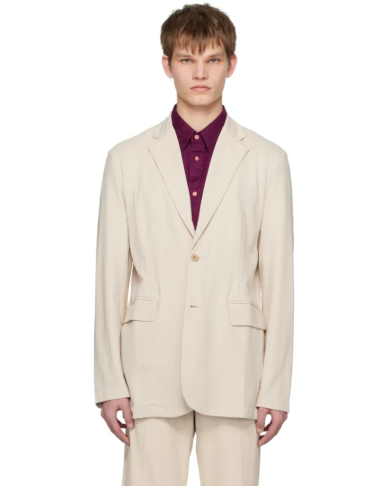 Acne Studios Beige Single-Breasted Blazer Cp9