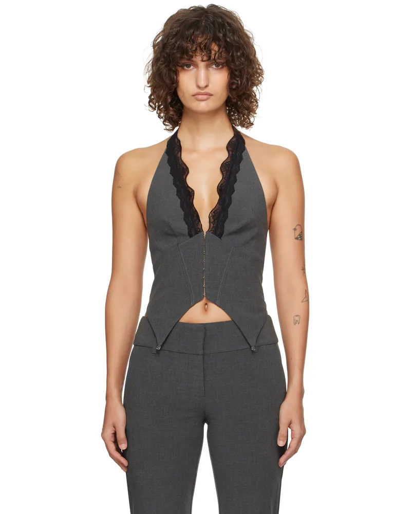 bec & bridge Gray Naida Halter Top Charcoal