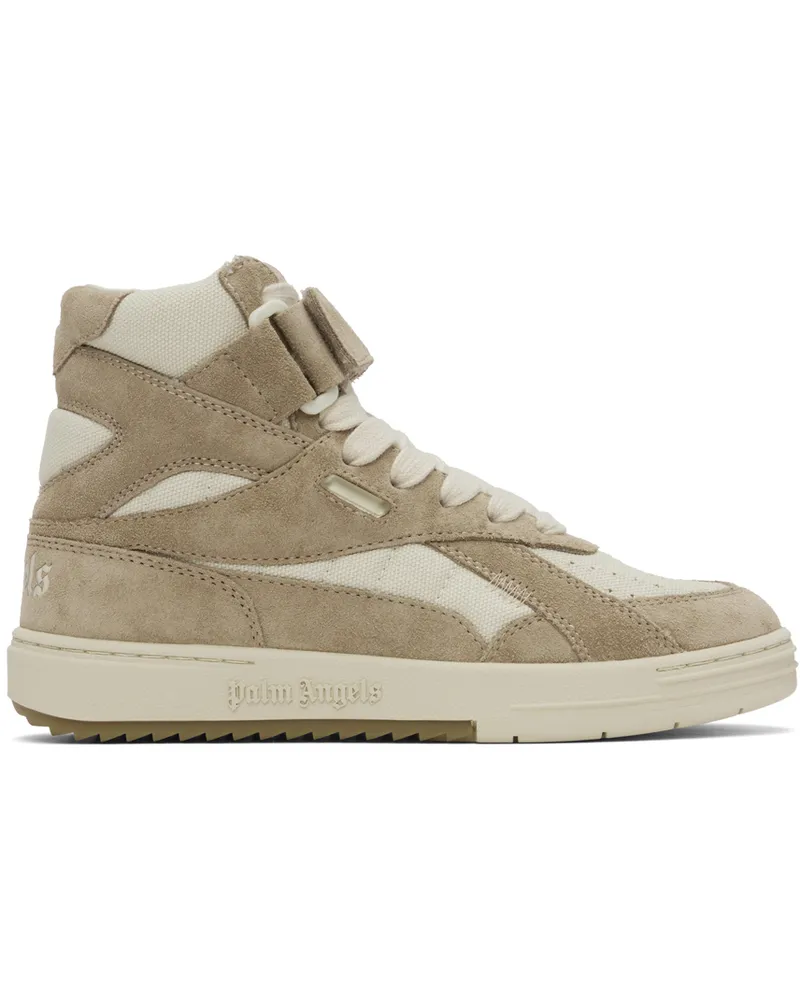 Palm Angels Off-White & Beige University High Top Sneakers White