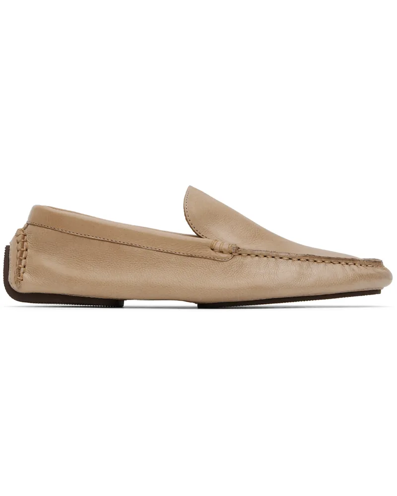 The Row Taupe Lucca Loafers Taupe