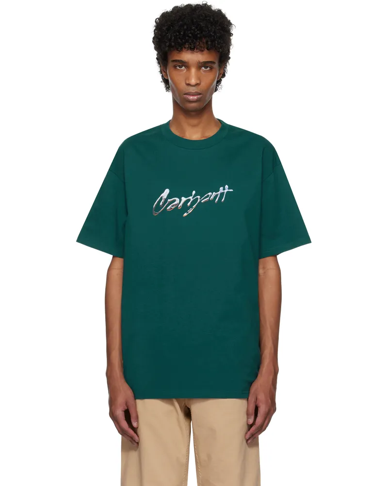Carhartt WIP Green Drip Script T-shirt 2m1xx