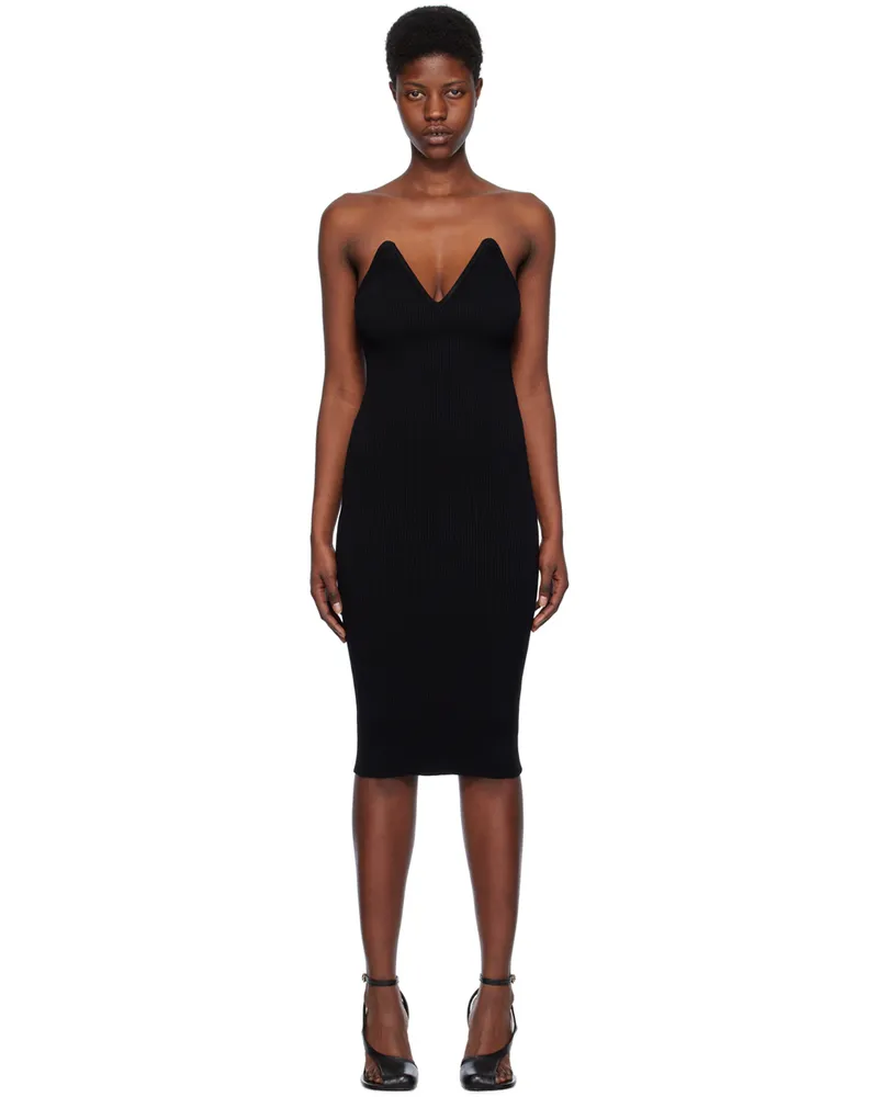 COPERNI Black V-Neck Midi Dress Black