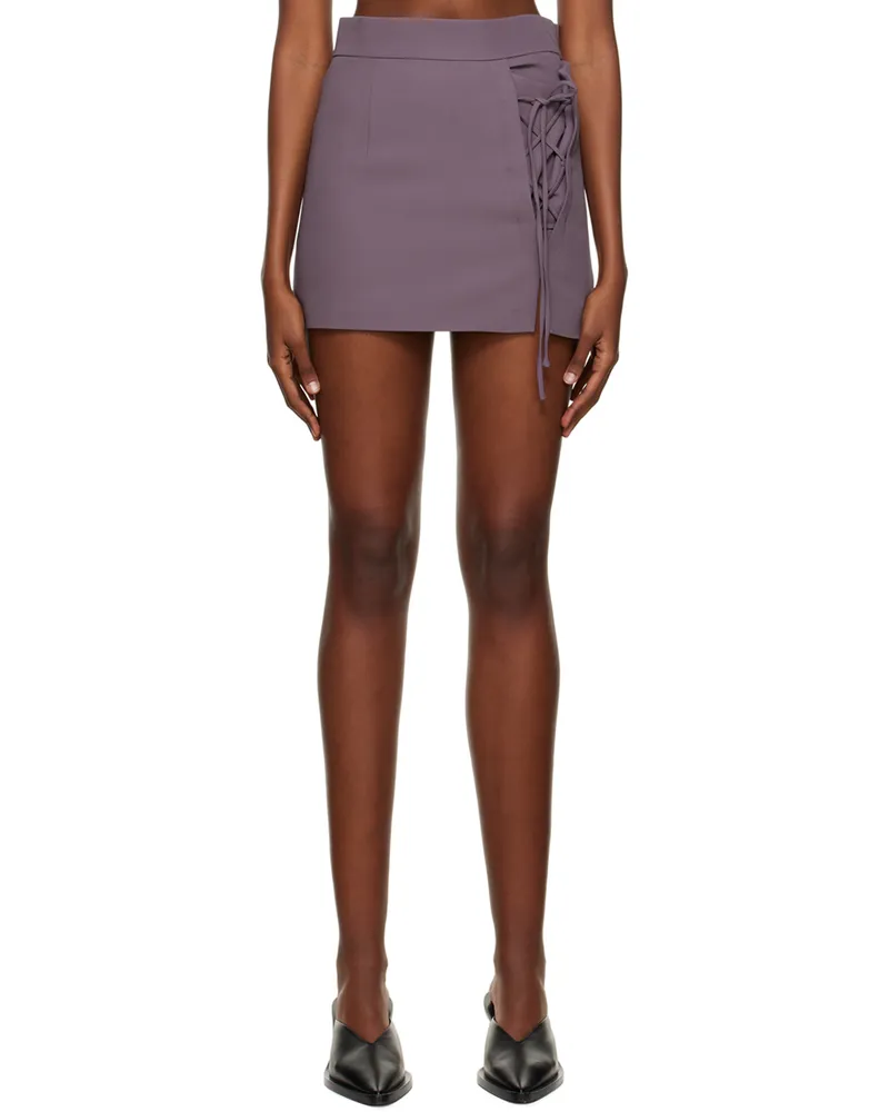 YUZEFI Purple Laced Miniskirt Mauve