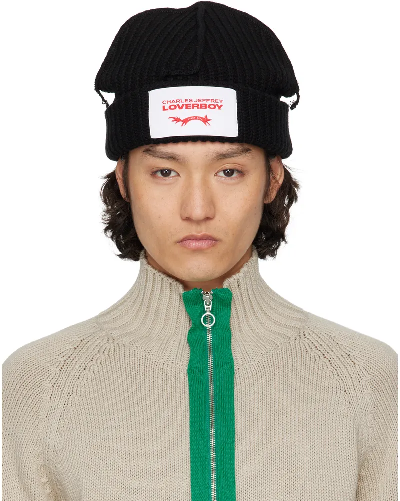 Charles Jeffrey Loverboy Black Label Beanie Black