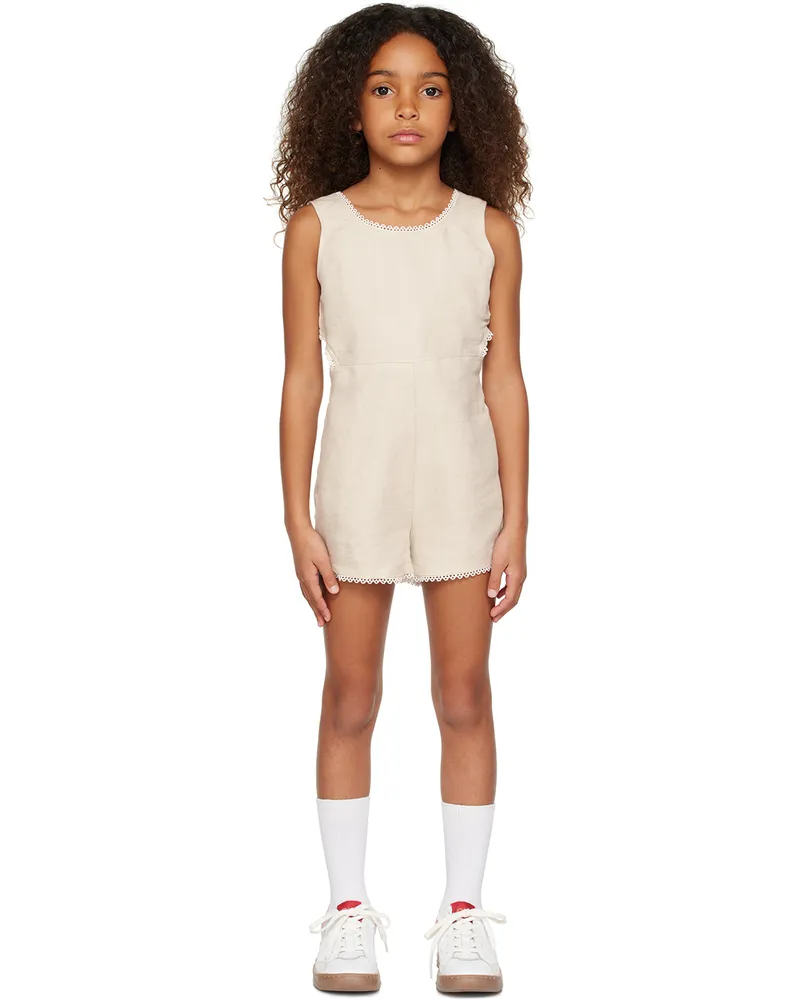Chloé Kids Off-White Cutout Romper 133