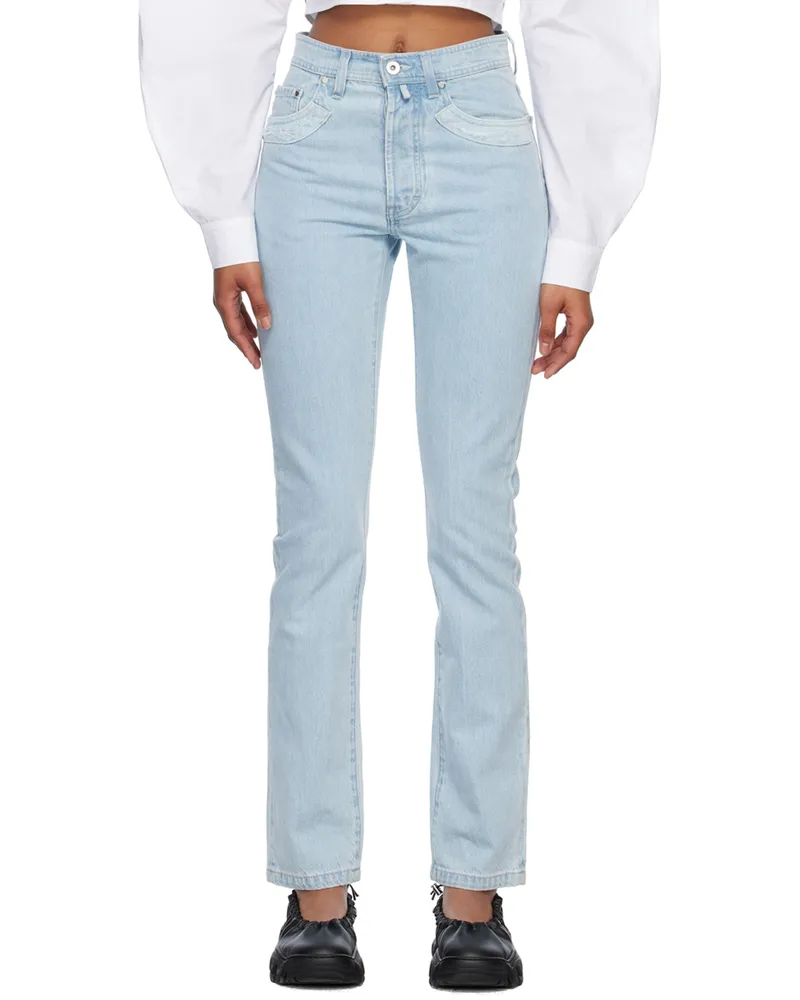 032c Blue Double Shift Patchwork Jeans Light