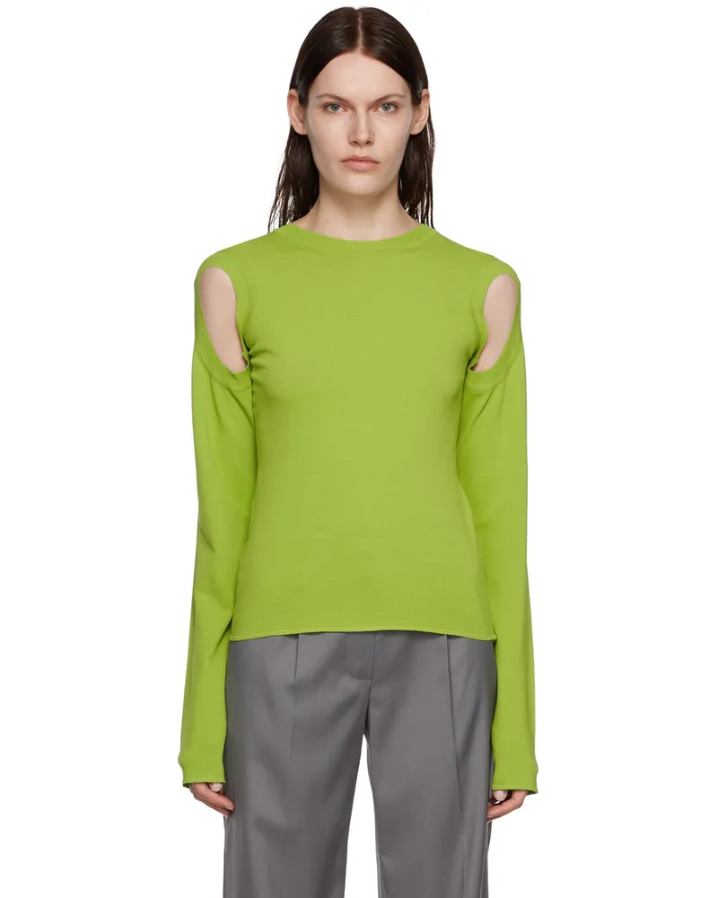 LOW CLASSIC Green Armhole Sweater Green