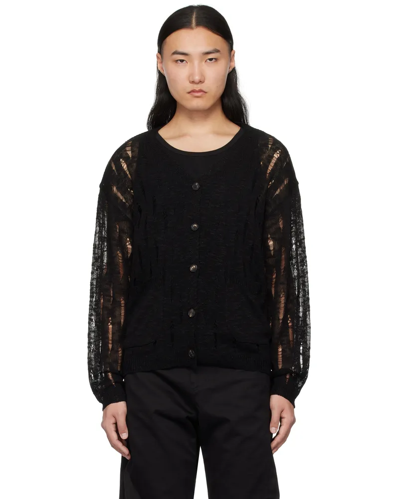lesugiatelier Black Distressed Cardigan Black