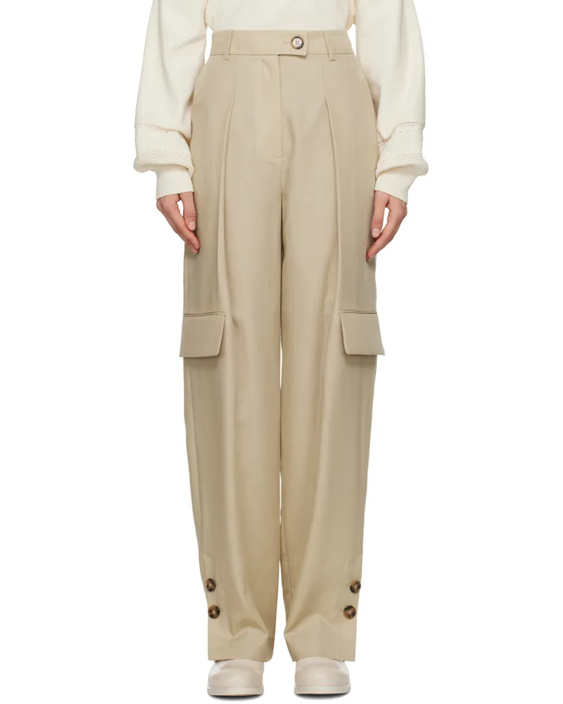 JKOO Beige Pleated Trousers Beige