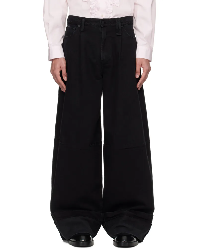 Simone Rocha Black Embellished Puddle Jeans Black