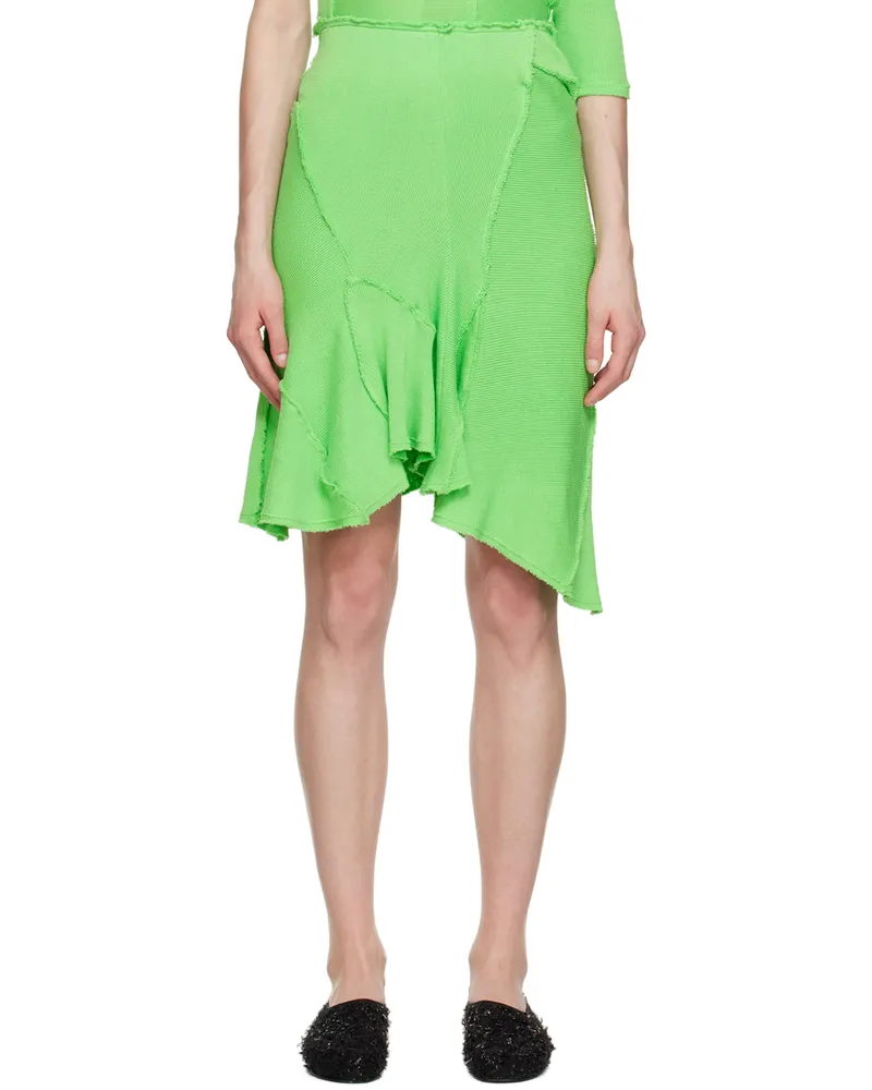 Talia Byre Green Asymmetric Miniskirt 1212