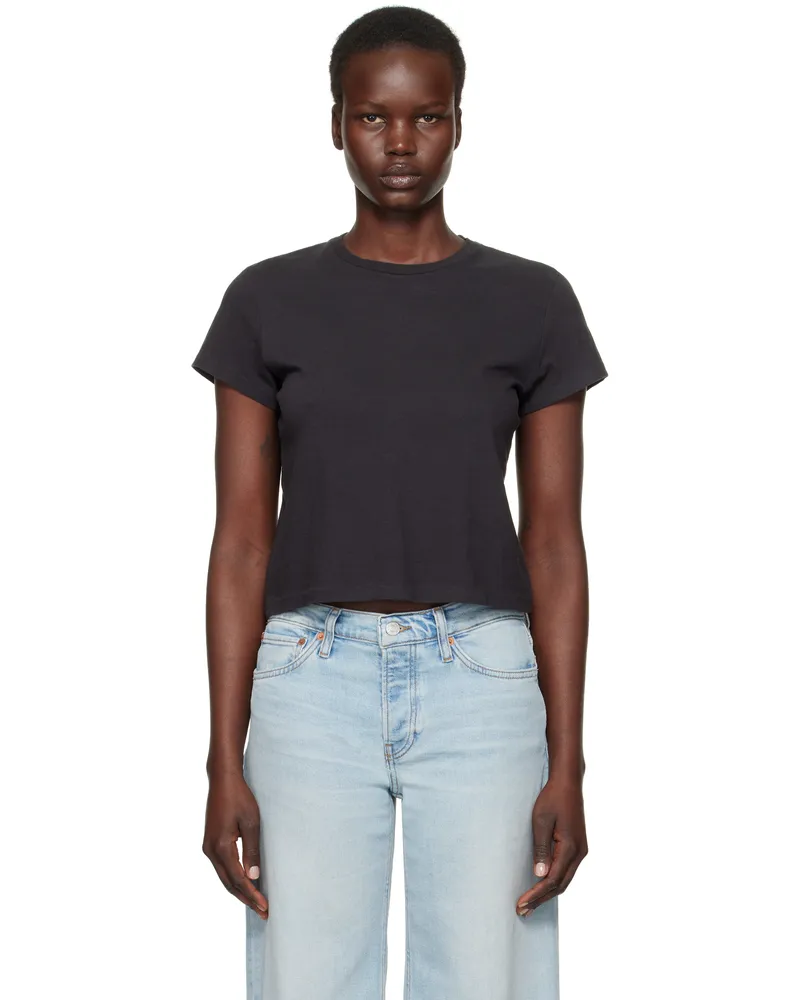 RE/DONE Black Hanes Edition 1950s Boxy T-shirt Washed
