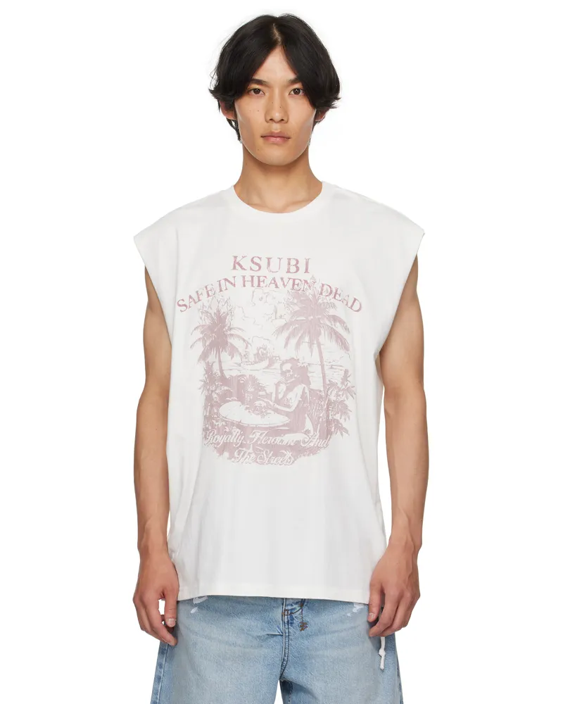 ksubi White Paradiso Cut Off Tank Top White010