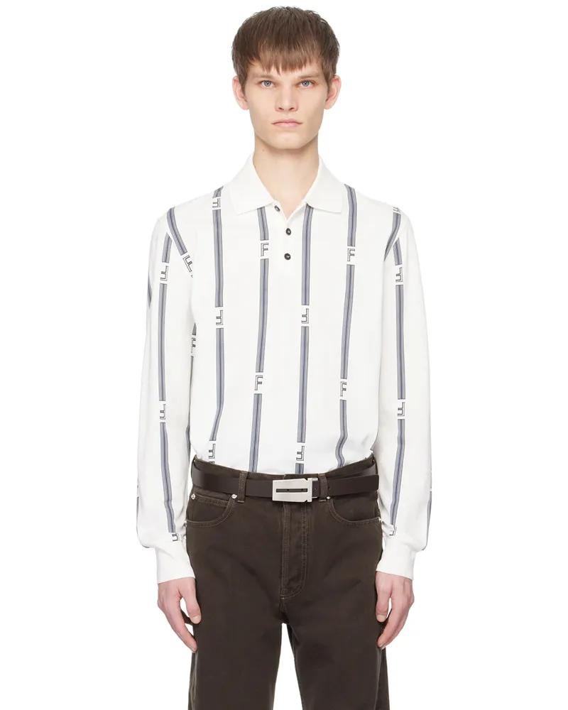 Ferragamo Off-White College Stripes Polo 1627