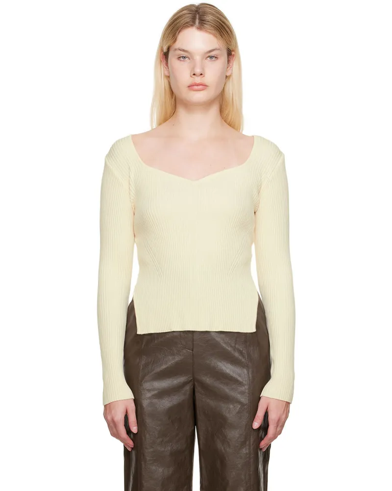 LVIR Off-White V-Neck Sweater Cream