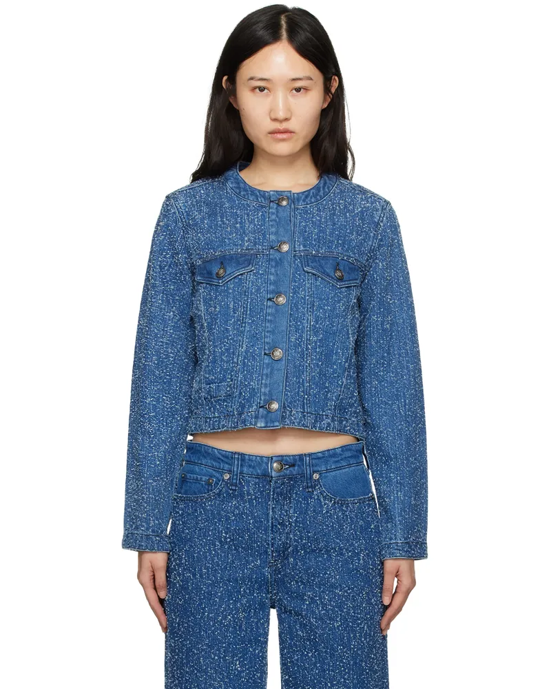 Rag & Bone Blue Cora Denim Jacket Midtweed