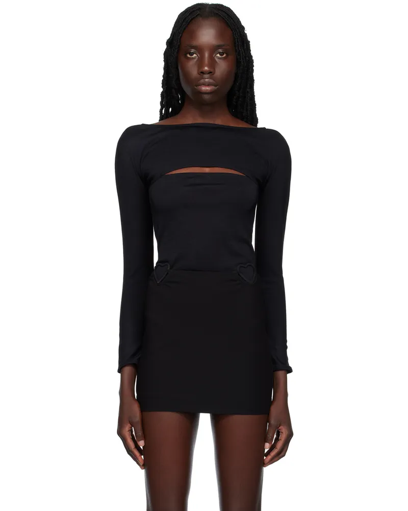 Wolford Black Slit Bodysuit 7005