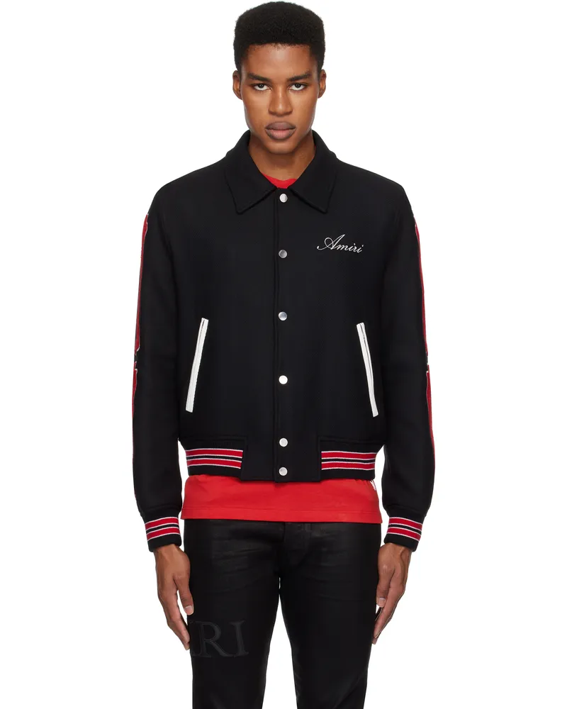 Amiri Black Bones Bomber Jacket Black