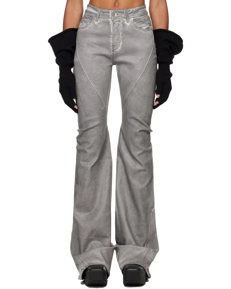 DRKSHDW by Rick Owens Off-White Bias Bootcut Jeans 08