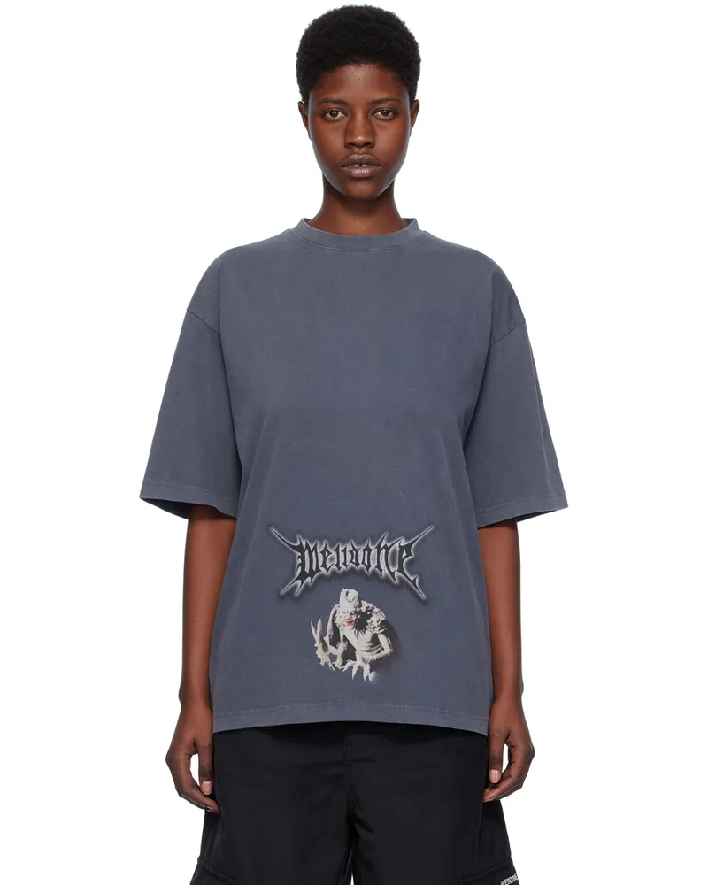 WE 11 DONE Navy Vintage Monster T-Shirt Navy