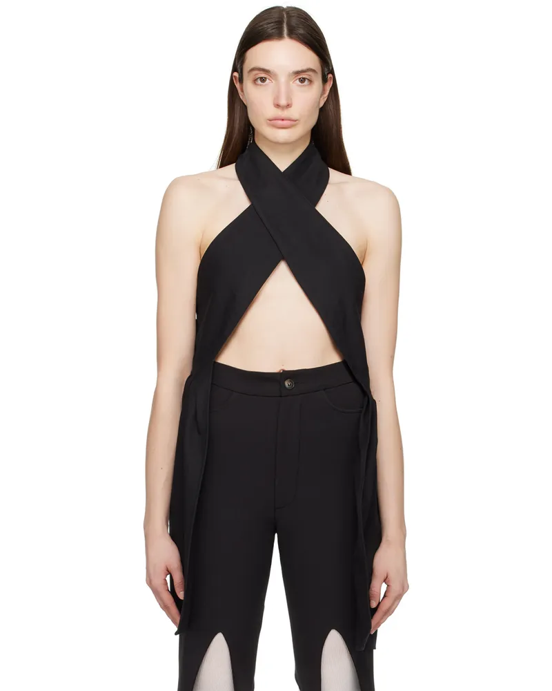 Strongthe Black Knotted Tank Top Black