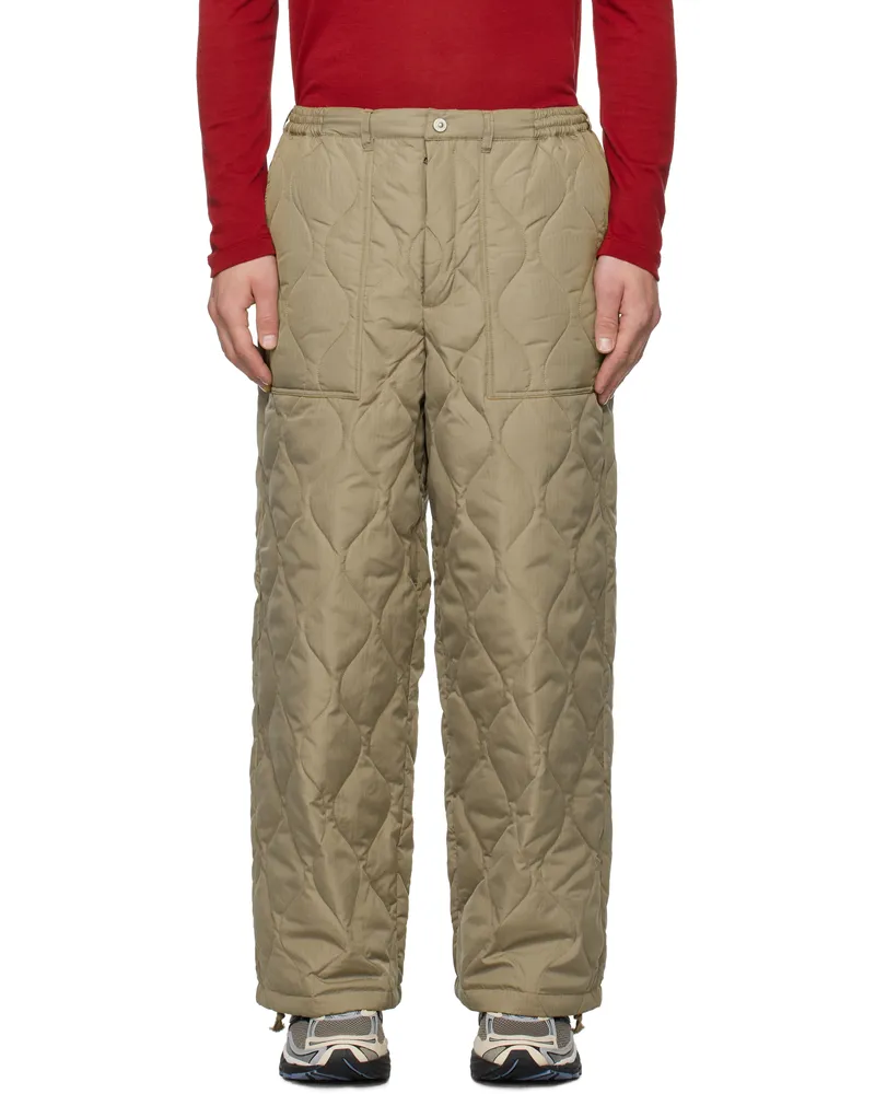 TAION Beige Military Down Trousers L.mocha