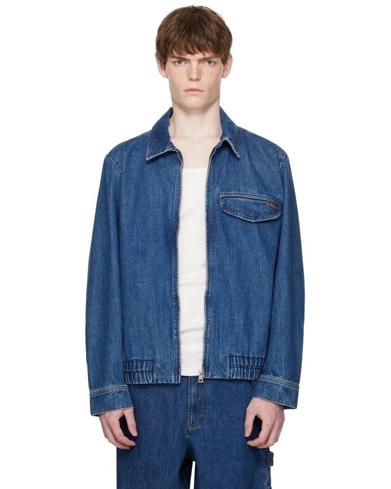 A.P.C. Blue Fabrizio Zippé Denim Jacket Ial