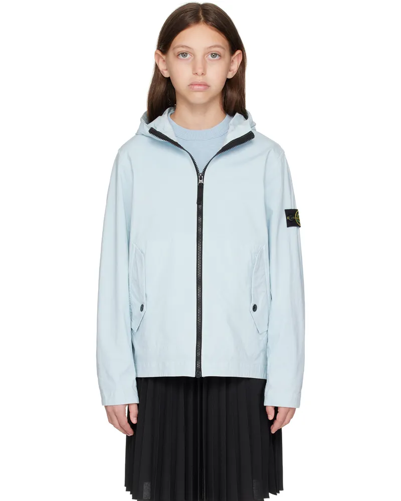 Stone Island Kids Blue Stretch Cotton Jacket V0041