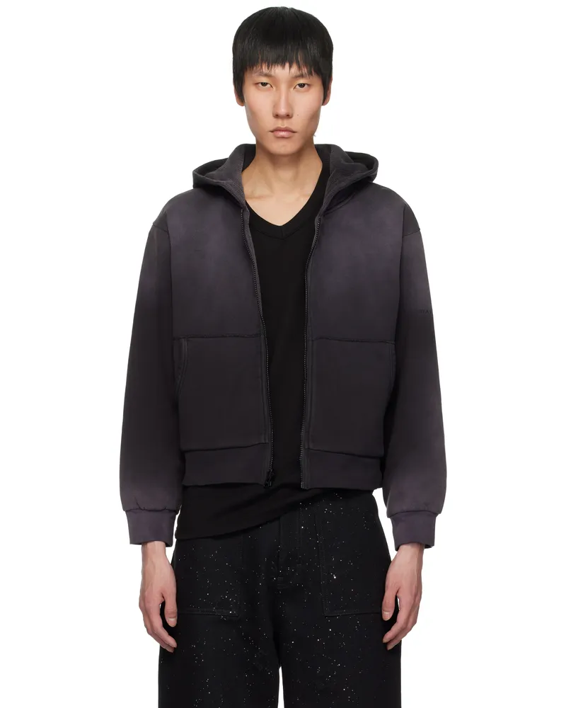 1017 ALYX 9SM Black Garment-Dyed Reversible Hoodie Washed