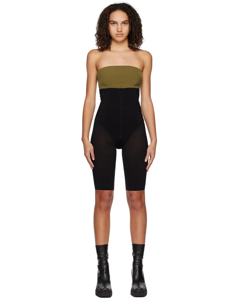 YUZEFI Black Hook-Eye Shorts Sheer