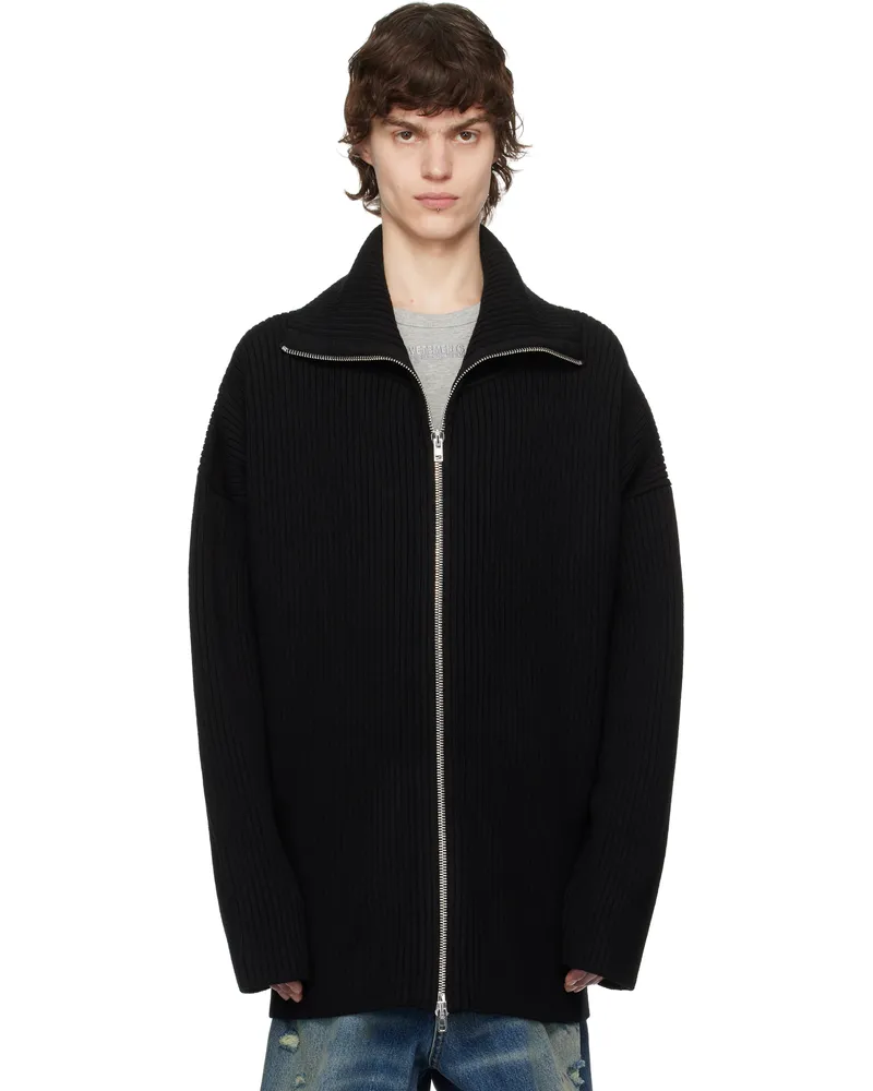 VETEMENTS Black Zip-Up Sweater Black